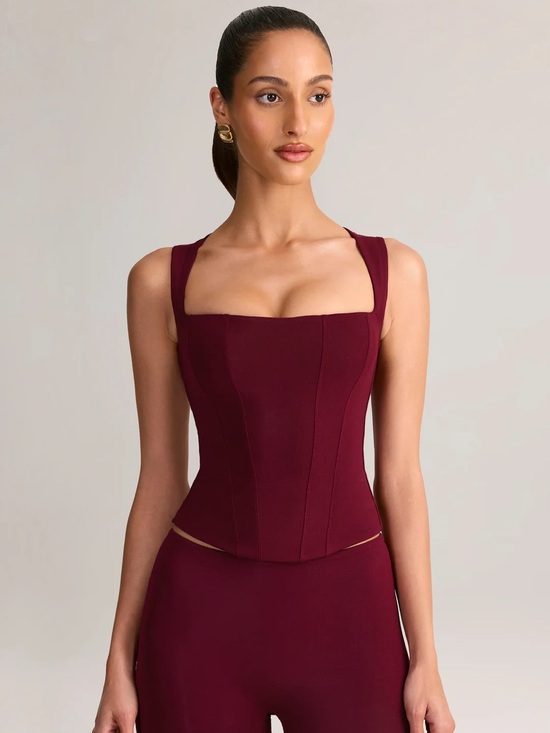 Tops - NWT Oh Polly Modal Square-Neck Top in Wine Women’s Small 441